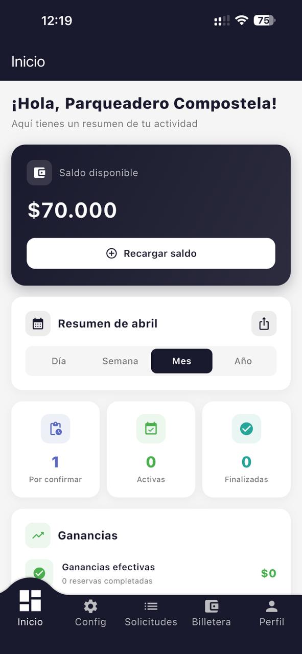 Dashboard del propietario