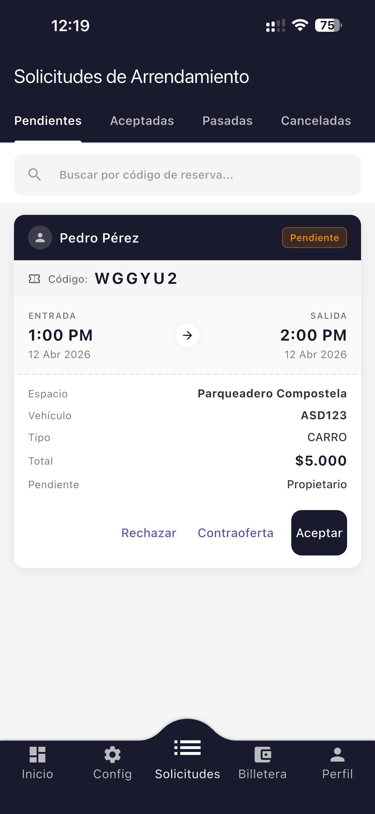 Gestión de reservas